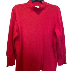 Coldwater Creek Red Sweater with Button Accents